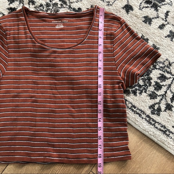 AE striped short sleeve crop top XL - Picture 4 of 7